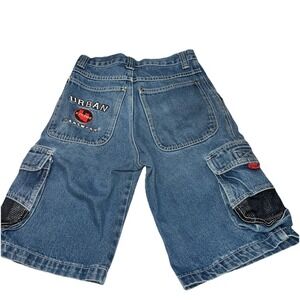 Vintage 90s 00s  Denim Embroidered Hip Hop Shorts Size‎ 14 Boys